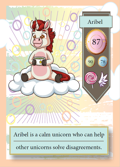 Collectible unicorn trading card