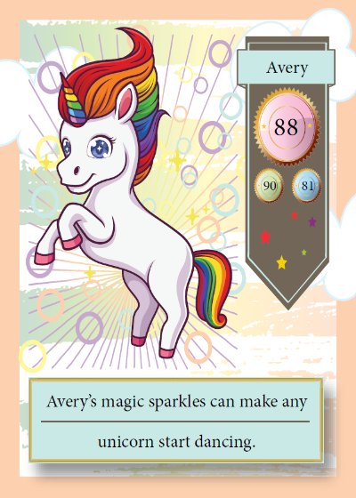 Collectible unicorn trading card