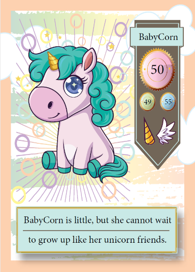 Collectible unicorn trading card