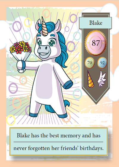 Collectible unicorn trading card