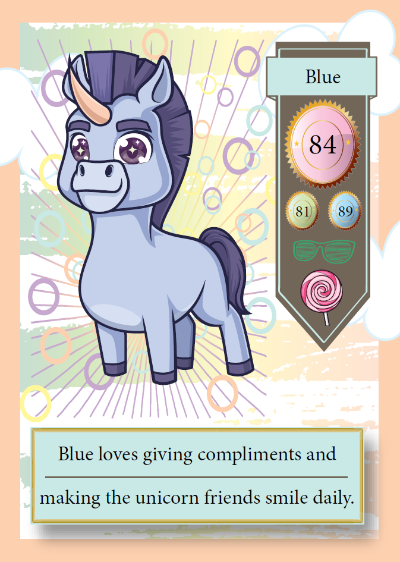 Collectible unicorn trading card