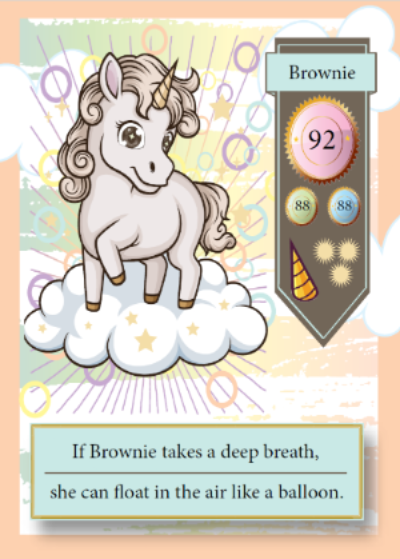 Collectible unicorn trading card
