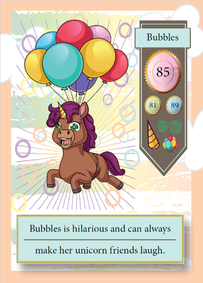 Collectible unicorn trading card