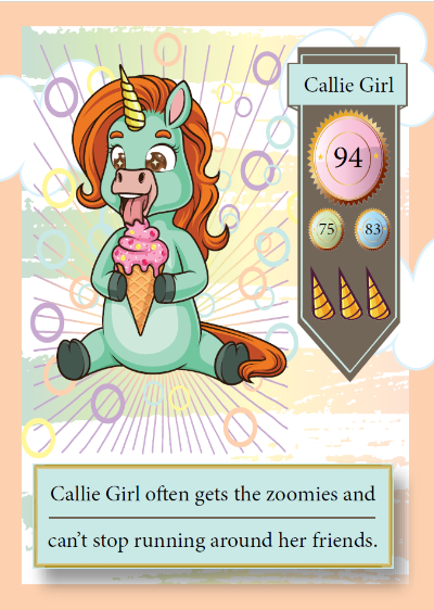 Collectible unicorn trading card