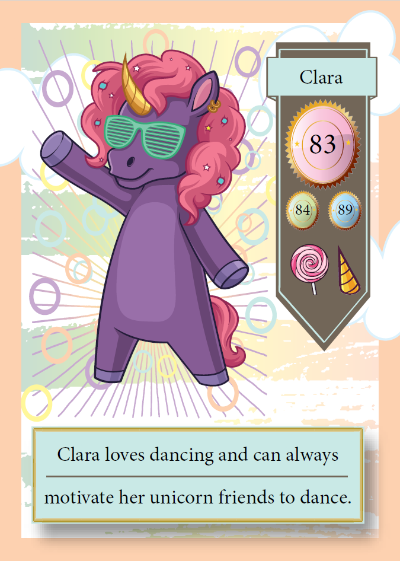 Collectible unicorn trading card