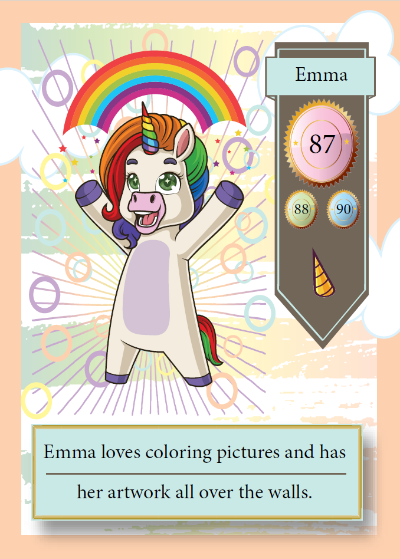 Collectible unicorn trading card