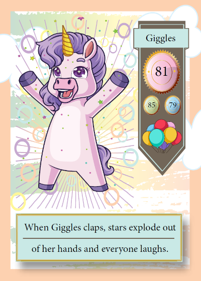 Collectible unicorn trading card