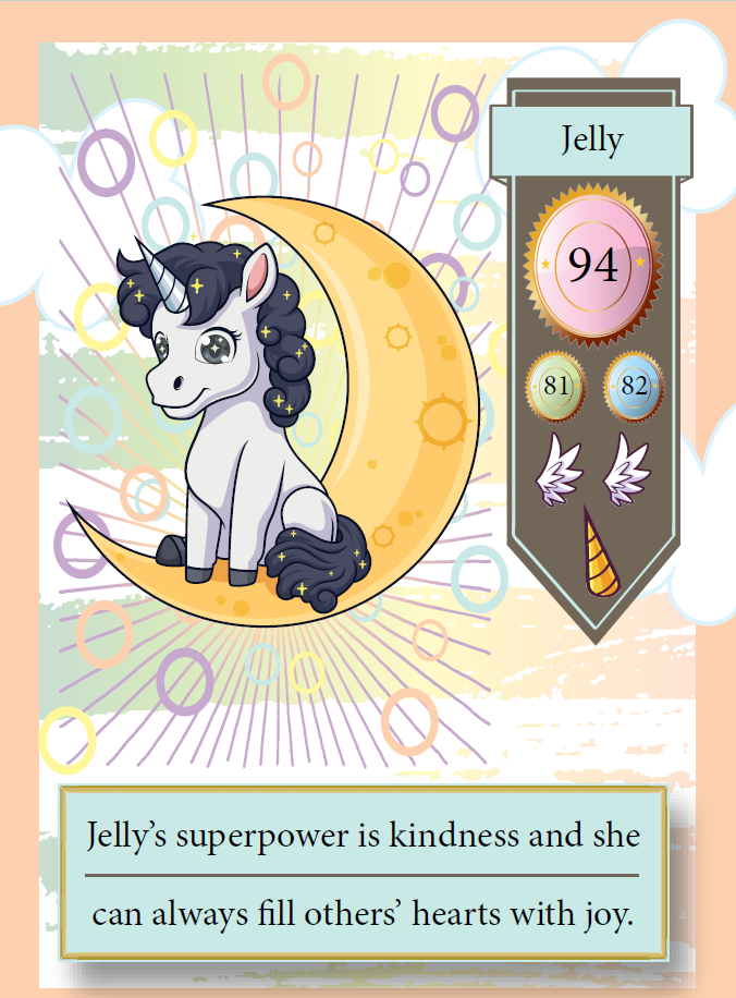 Collectible unicorn trading card
