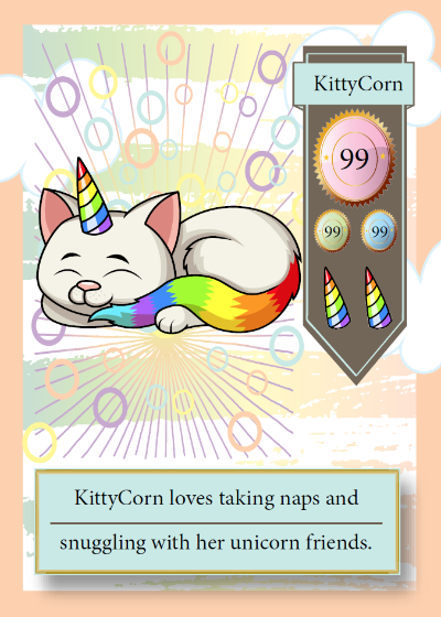 Collectible unicorn trading card