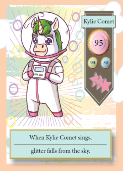 Collectible unicorn trading card