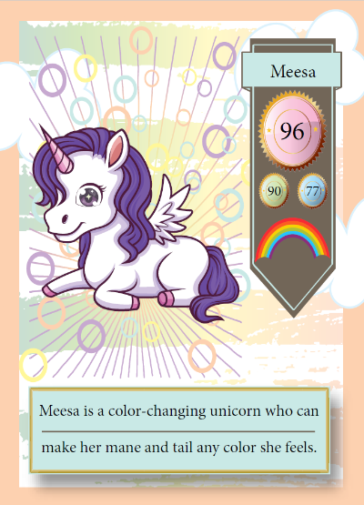 Collectible unicorn trading card