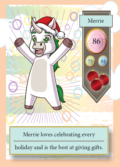Collectible unicorn trading card