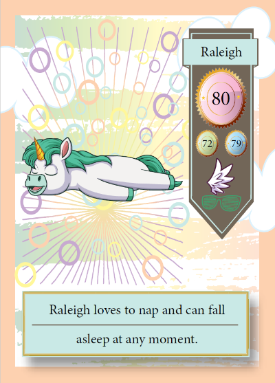 Collectible unicorn trading card