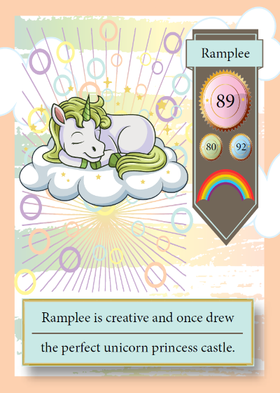 Collectible unicorn trading card