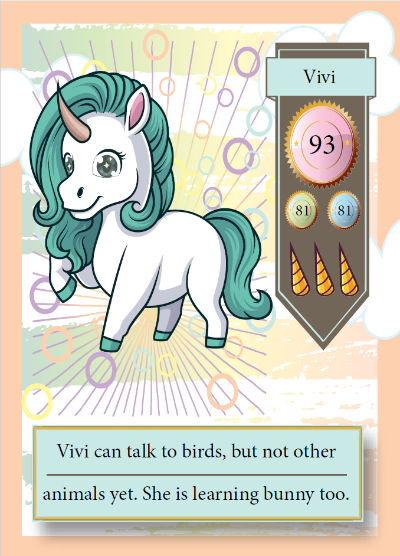 Collectible unicorn trading card