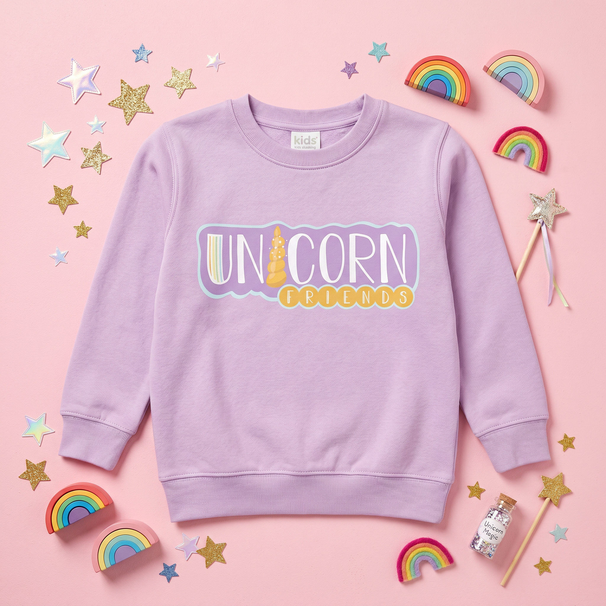 Unicorn Friends Cozy Crewneck Sweatshirt