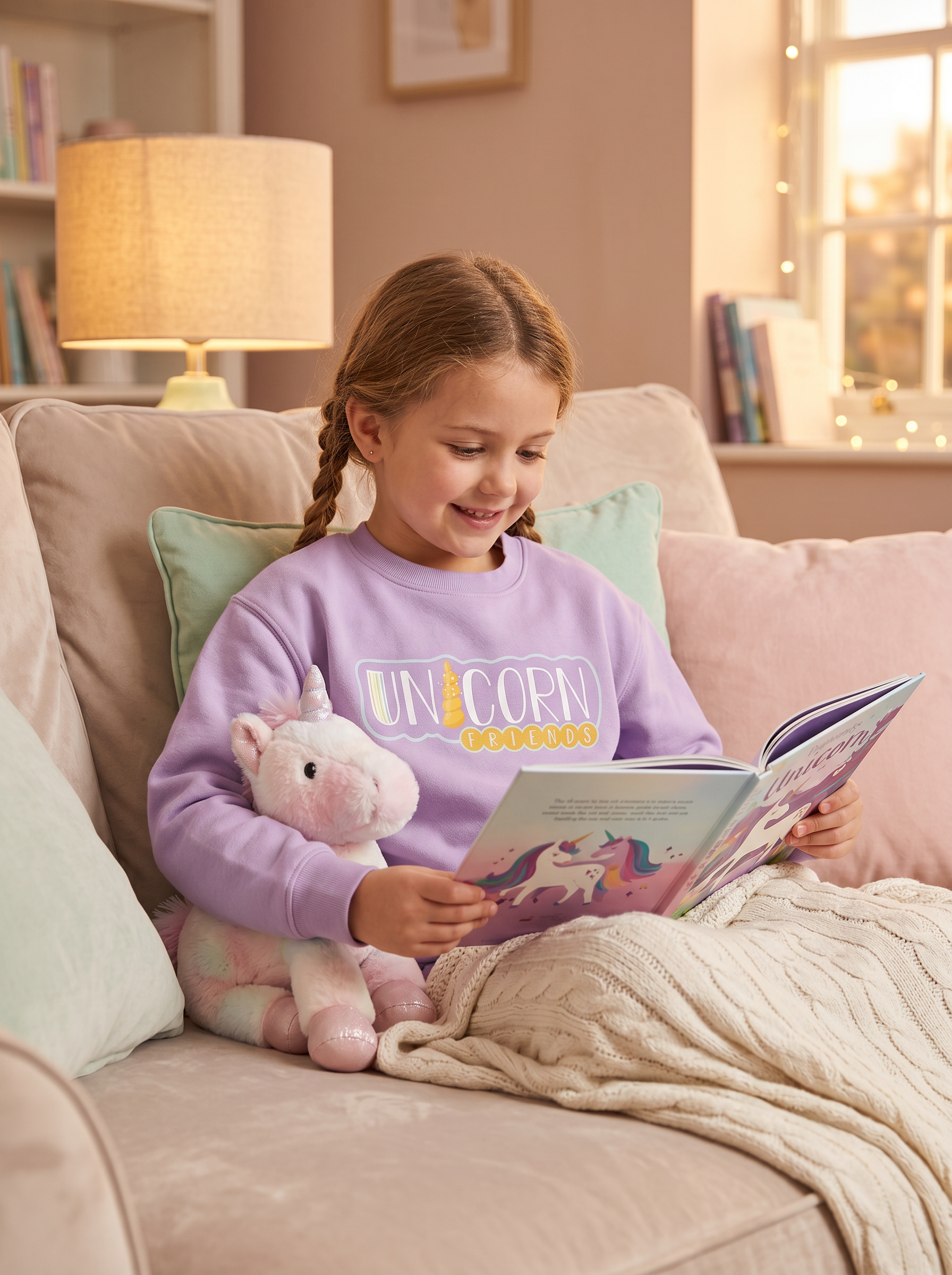 Unicorn Friends Cozy Crewneck Sweatshirt